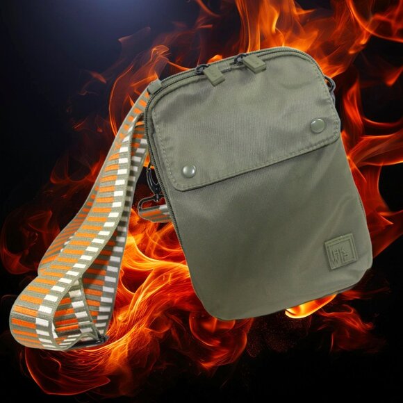 IHKWIP XL Everyday Essential Military Olive Nylon Styling Cross Body Mini Bag - Picture 1 of 7